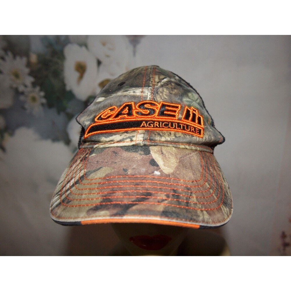 CASE III Agriculture Baseball Cap Hat Mesh Rear Camo Style Distressed Look